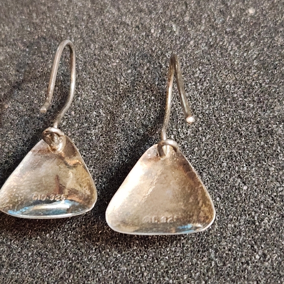 Vintage Clyde Duneier CID Sterling Silver 925 Lapis Drop Dangle Hook Earrings - Picture 4 of 4